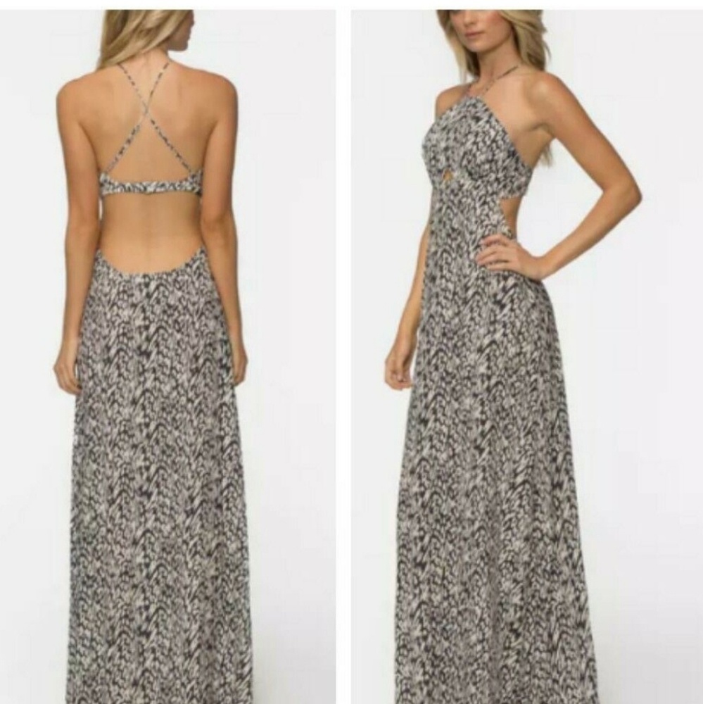 Tavik Kenninton Grey print Halter Maxi Dress